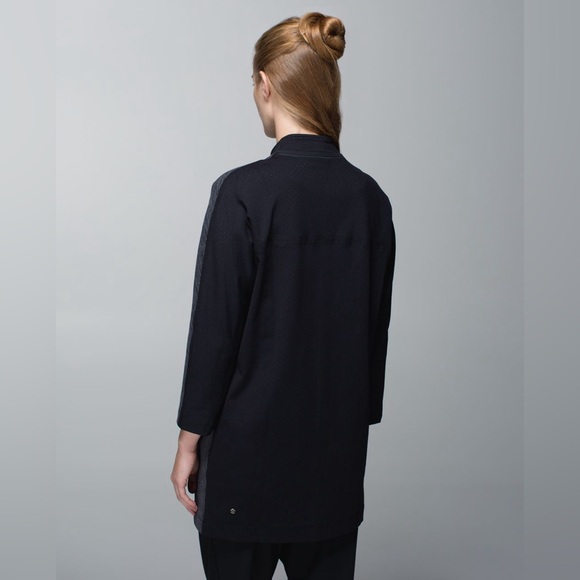 Lululemon Cocoon Car Coat Shine Dot Black Diamond Jacquard Space Dye Jacket XS - Picture 3 of 13